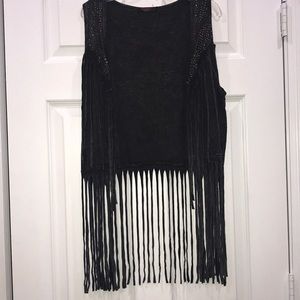 Fringe vest with gold and silver accents!